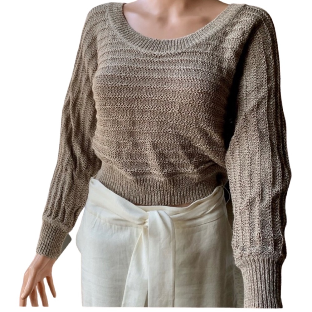Ella moss cropped sweater (tan)